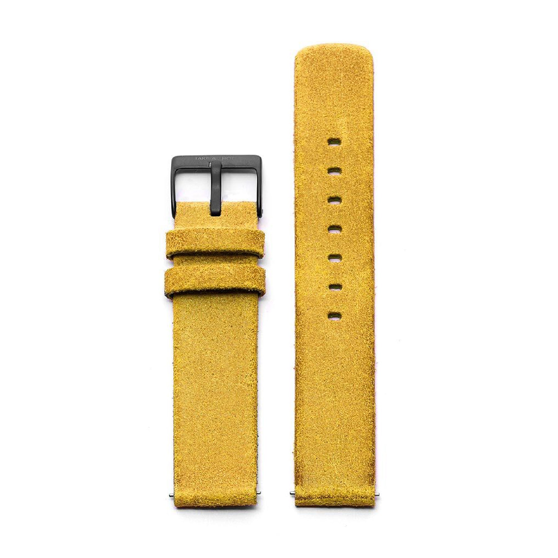 Uhrenarmband 18mm Vintage-Leder Gelb/Schwarz