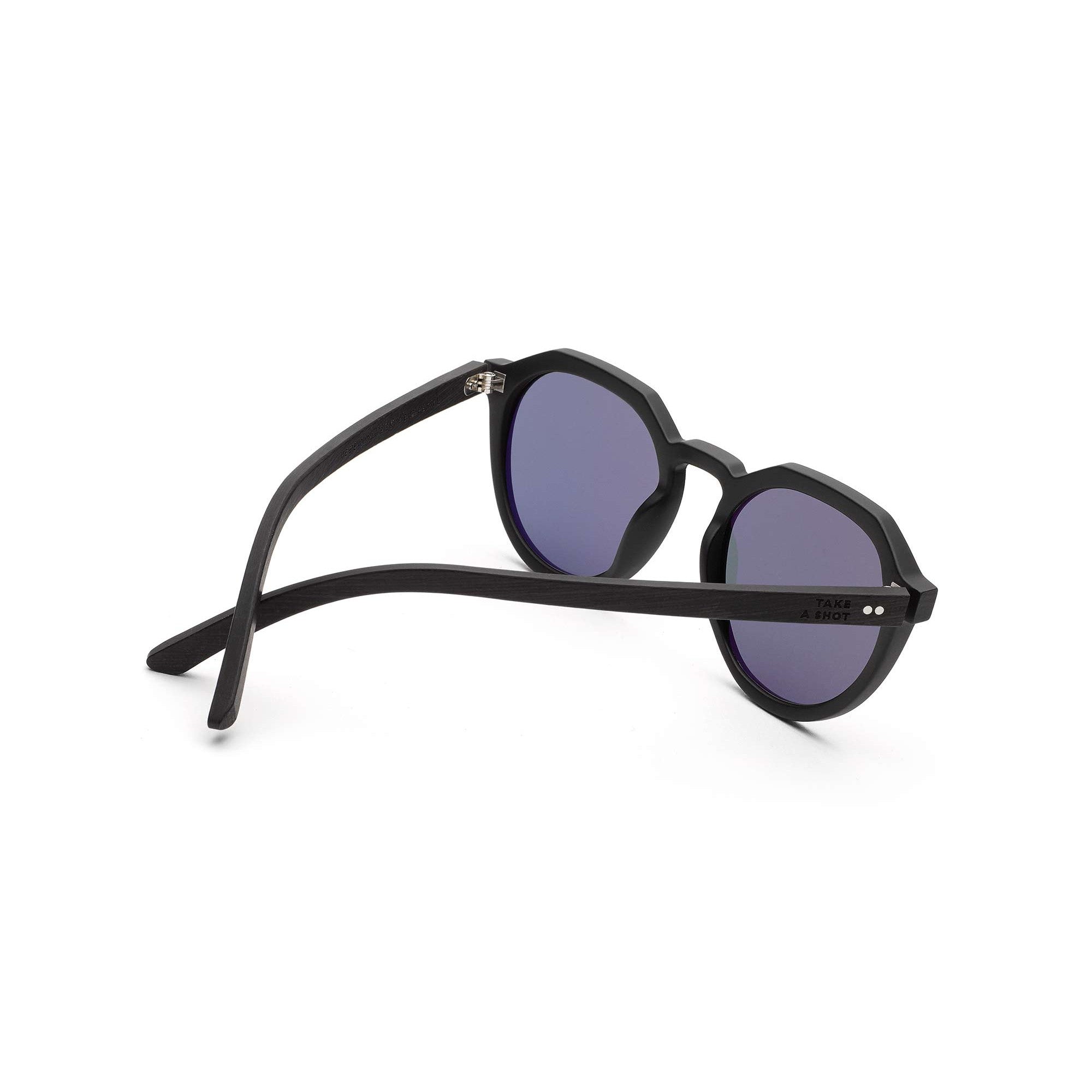 nachhaltige schwarze holz sonnenbrille schwarz flat top graues glas wilson take a shot aus leipzig
