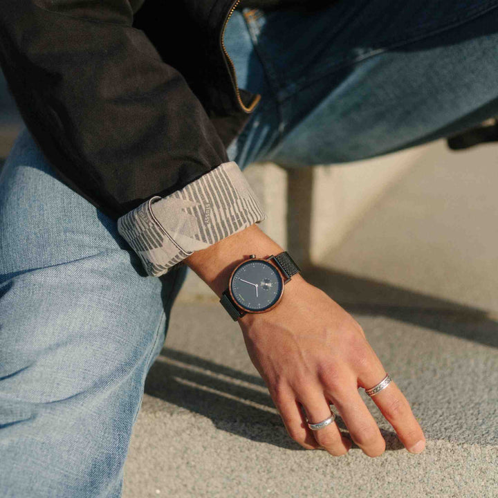 Vernon: Walnussholz - Mesh Gunmetal 42mm