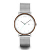 Margaret: Walnussholz - Mesh Silber 37mm